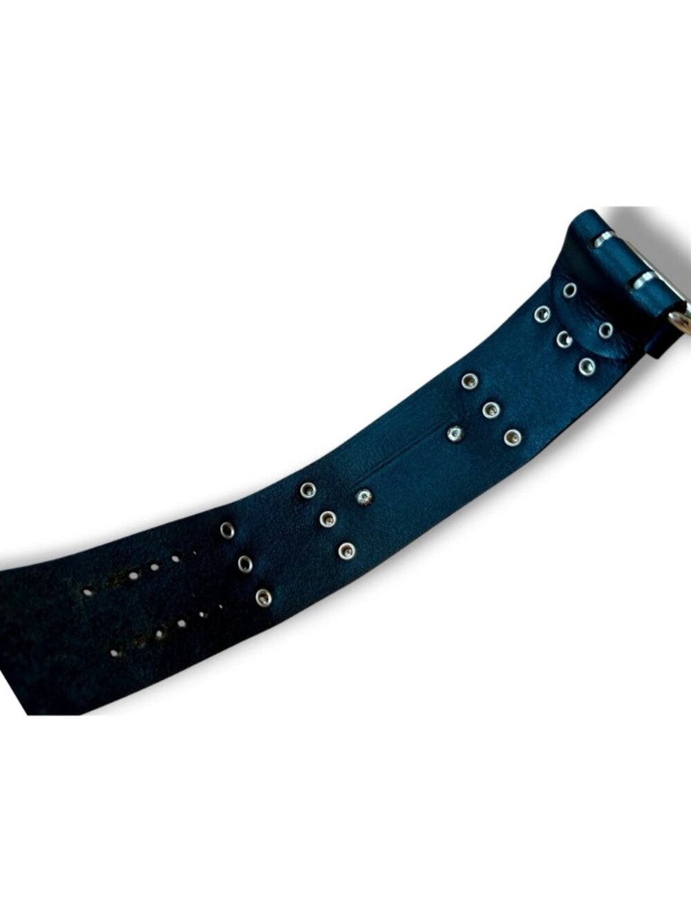 Harley-Davidson Black Leather Cuff Bracelet With Silver Chains Logo Design - Picture 5 of 6